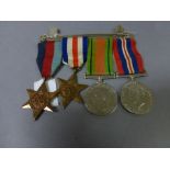 World War II Bar of Four Medals including 1939-1945 Star and France and Germany Star