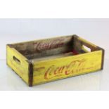 Painted Wooden Bottle Crate ' Drink Coca Cola in Bottles '