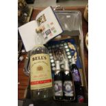Empty Bell's Whiskey Bottle 4.5 litres, 6 Commemorative Ales plus Stamp Album and Three