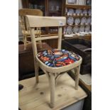 A child's upholstered bentwood side chair