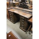 Victorian Walnut Sideboard with ornate carved backrail and Three Cushion Drawers over Two