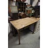 Pine Side Table / Desk with Single Drawer