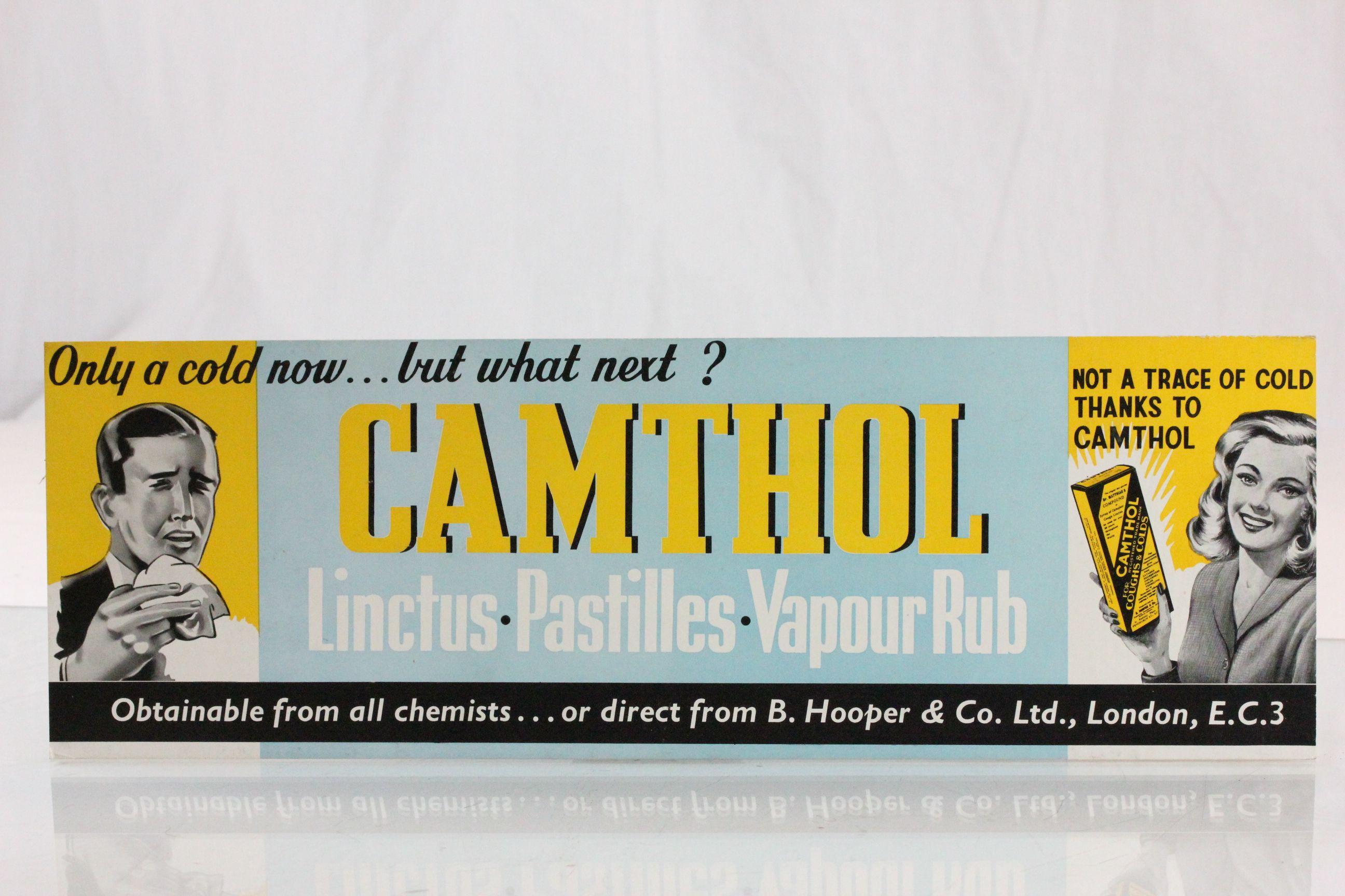 Vintage Advertising Sign ' Camthol ' - Image 2 of 2