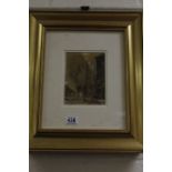 A gilt framed oil paintings, impressionist view of Paris with figures, signed