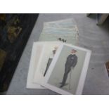 Nine vintage F. Molina humorous Argentine prints and four spy prints