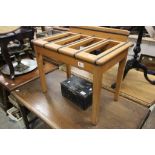 Art Deco Wooden Luggage Rack with applied bakelite strips