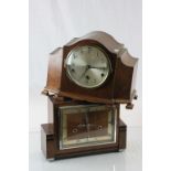 Two vintage wooden cased mantle clocks with Westminster chimes