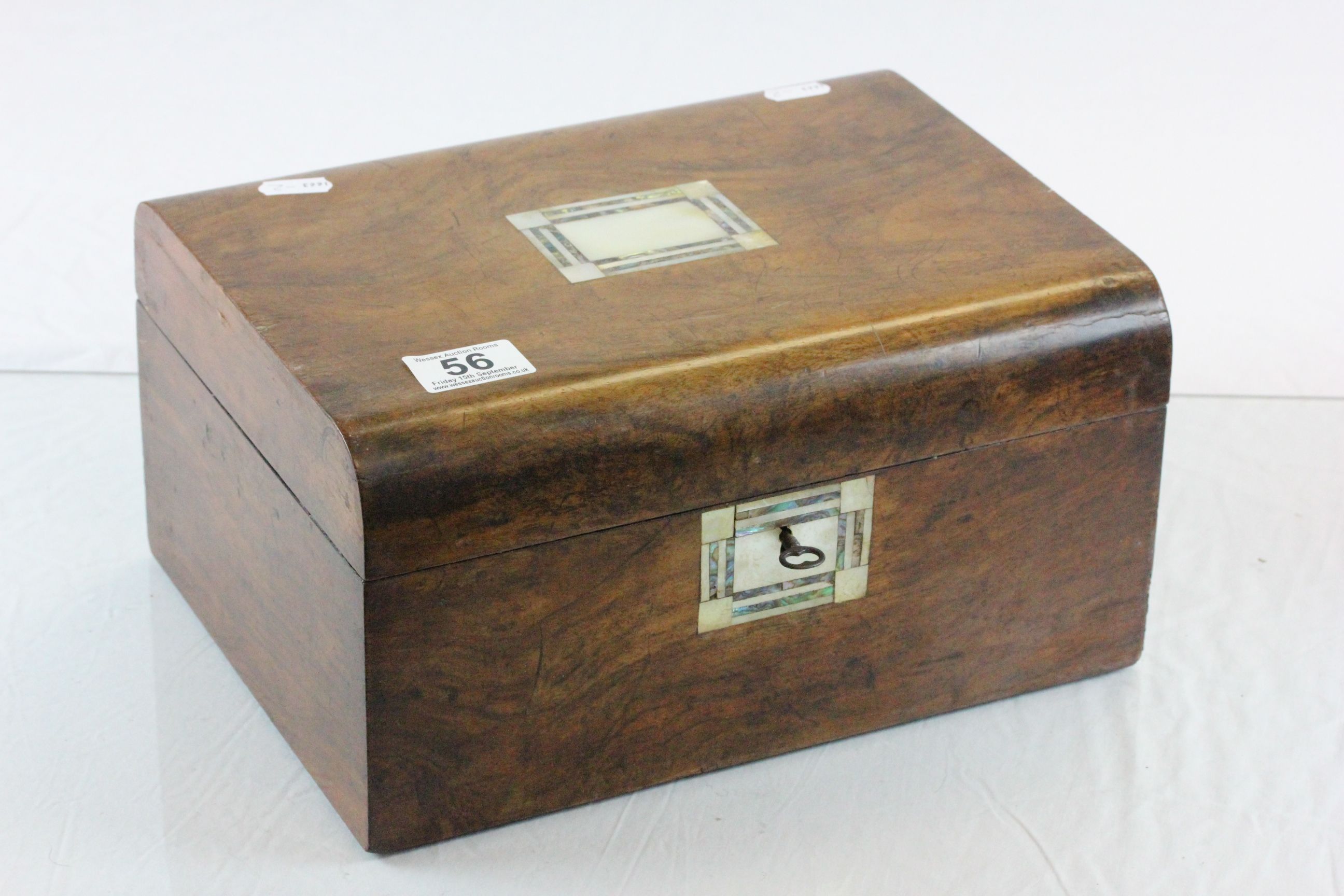 Victorian Mahogany Jewellery Sewing box with interior