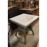 Early 20th century Painted Square Centre Table with under-tier