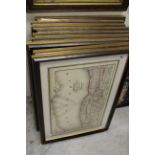 Nine framed & glazed Asher & Adams Atlas of New York maps plus two others