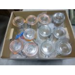 Fourteen Le Parfait Clip-Top Glass Storage Jars