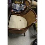 Pair of Empire Style Chairs with Bergere Backs and Arms