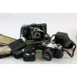 Collection of Cameras including Fujica, Ilford Prentice & Boxed Hanimex