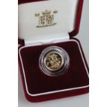 Boxed and Cased Royal Mint 2000 Proof Half Sovereign with certificate of authenticity, number 4623