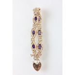 9ct Gold & Amethyst bracelet