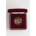 Boxed and Cased Royal Mint 2000 Proof Half Sovereign with certificate of authenticity, number 4626