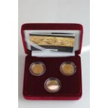 Queen Victoria three full Sovereign coin Portrait set with COA