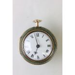 Georgian cased fusee pocket watch with Shagreen outer case