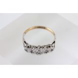 9ct gold 5 stone diamond wedding ring