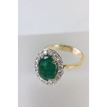 Very impressive 18ct Yellow Gold Emerald and Diamond ring of 4ct's