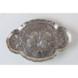 Late Victorian hallmarked silver pin dish with Cherub decoration