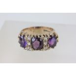 9ct Gold Amethyst & diamond ring