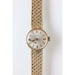 Cased 9ct gold ladies wrist watch, engraved back