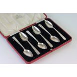 Cased set of six silver grapefruit spoons, Sheffield, 1938, Cooper Brothers & Sons