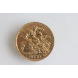 1912 Gold half Sovereign coin