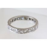 Ladies white metal Diamond eternity ring