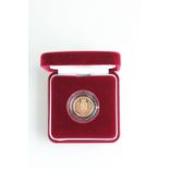 Boxed and Cased Royal Mint 2002 Proof Half Sovereign with certificate of authenticity, number 5742