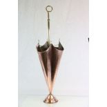 French Hammered Copper and Brass Stick / Umbrella Stand in the form of an Umbrella