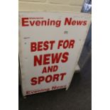 Vintage Worcester Evening Newspaper 'News & Sport' standee advertising sign