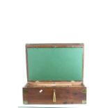 Camphor Wood Brass Bound Artist's Box / Writing Slope with Key