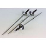 Three Retro 1960's/70's Teak and Stainless Steel Meat Skewers in the form of Swords