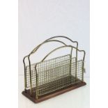 Edwardian Brass Newspaper / Magazine Rack