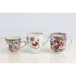 Three 18th / 19th century Chinese Tea Cups to include Famille Rose