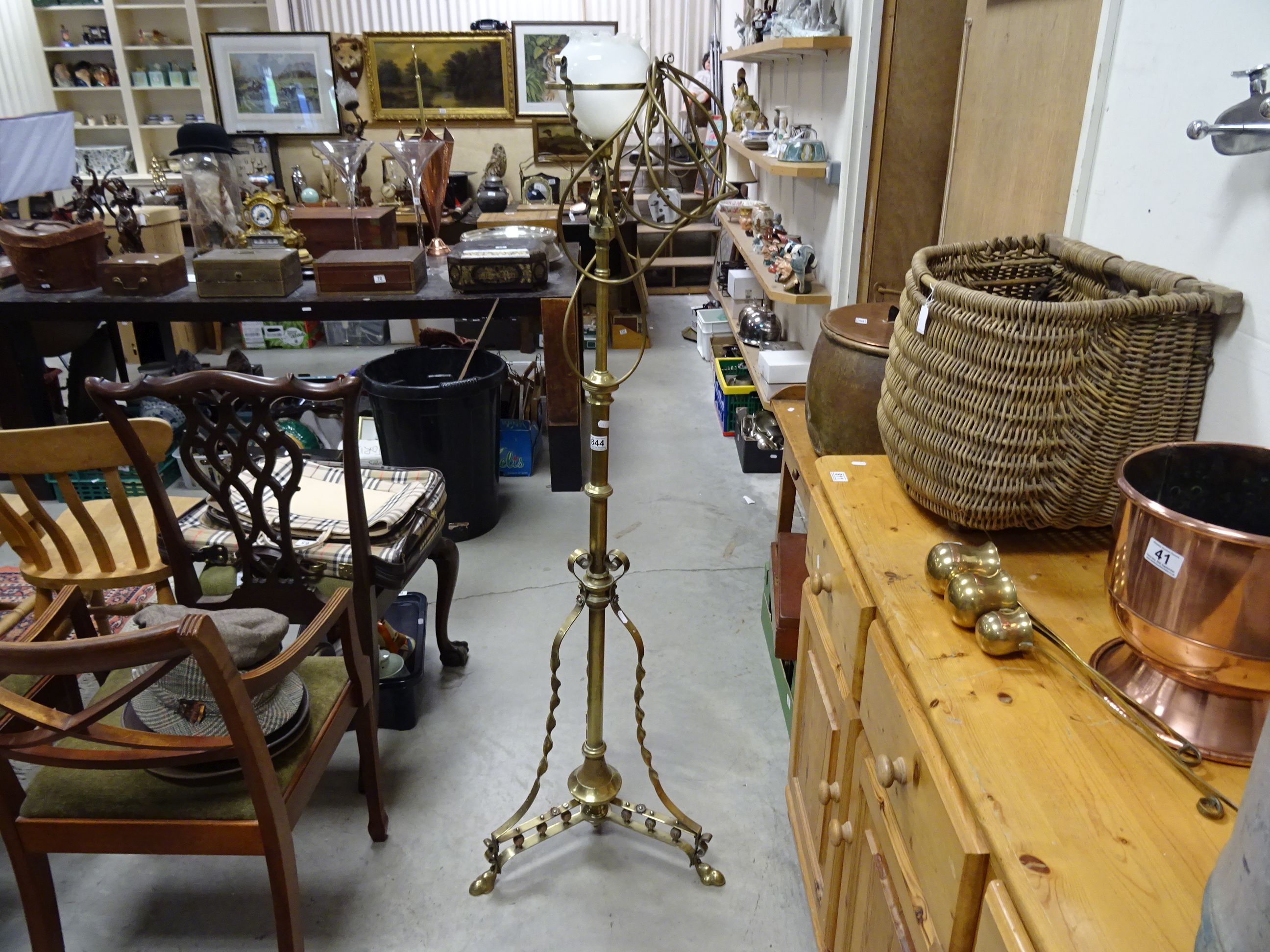 Early 20th century Brass Telescopic Standard Lamp - Image 7 of 10
