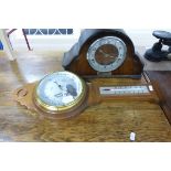 Garrard Mantle Clock with Key and a Barometer