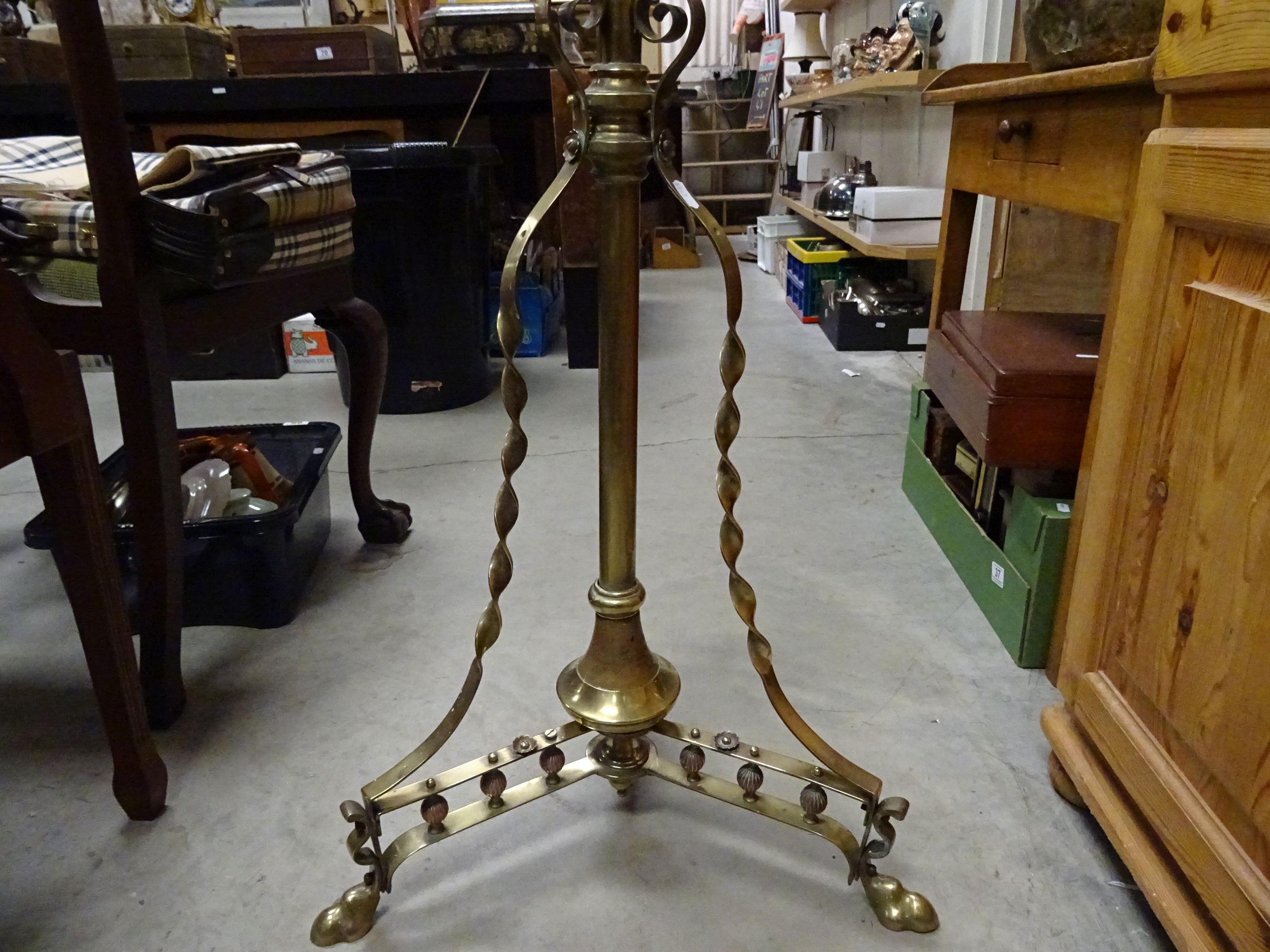 Early 20th century Brass Telescopic Standard Lamp - Image 8 of 10