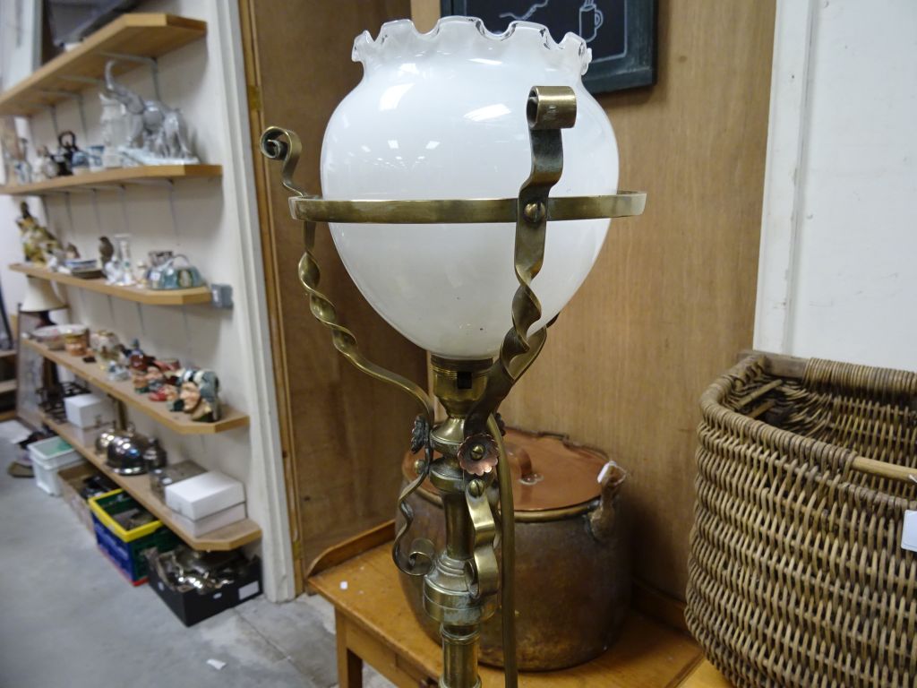 Early 20th century Brass Telescopic Standard Lamp - Image 3 of 10