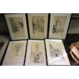 Six framed engravings by PH Whelpey.