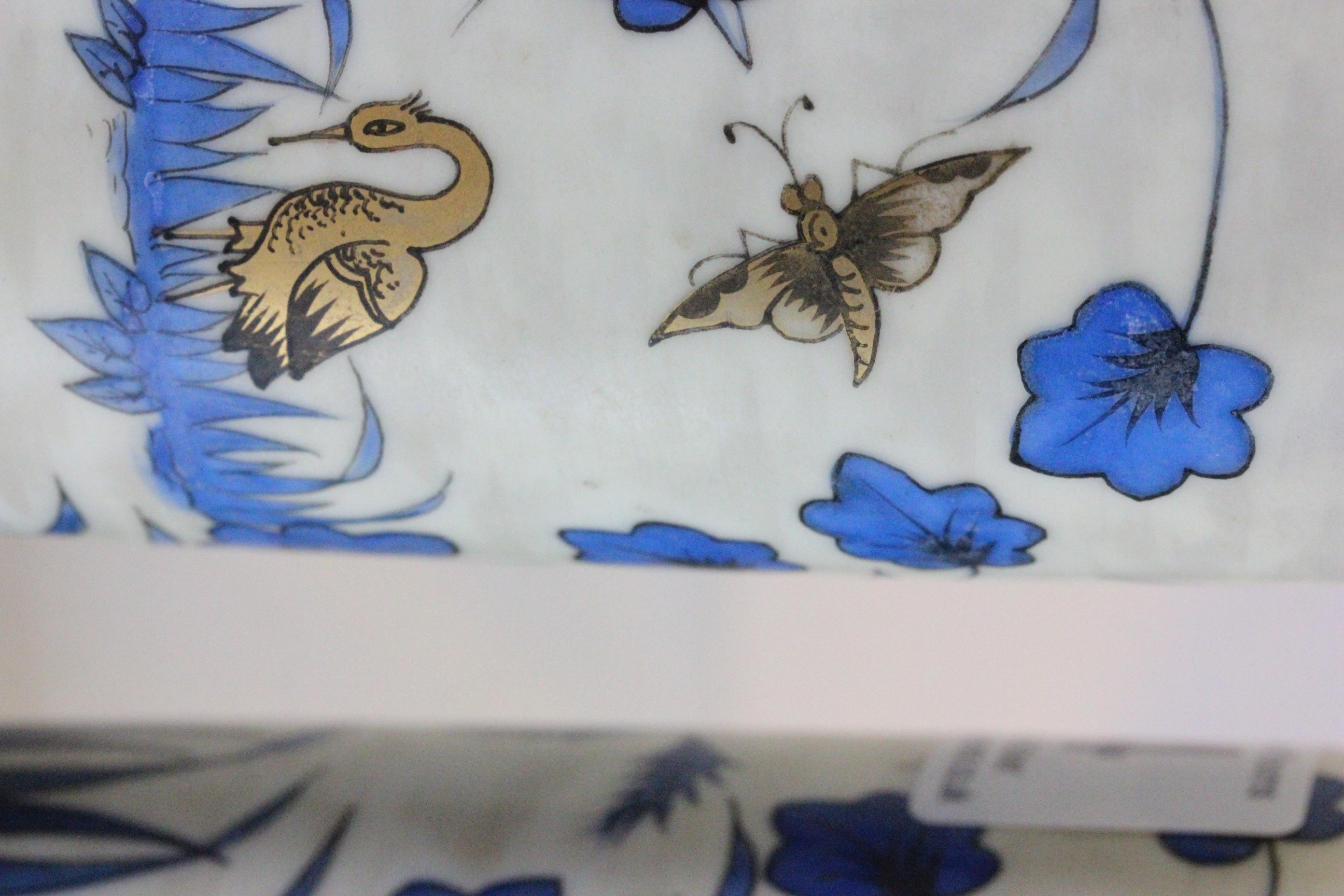 Pair of good late 19th/early 20th Century vases 11cm high, decorated in blue & gold colours, - Image 2 of 3