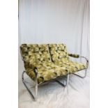 Pieff Style Two Seater Sofa on Tubular Chrome Base