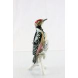 Karl Ens ceramic Woodpecker on branch