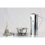 Two Danish stainless steel kitchen items by Lundtofte to include a water jug plus a chrome plated
