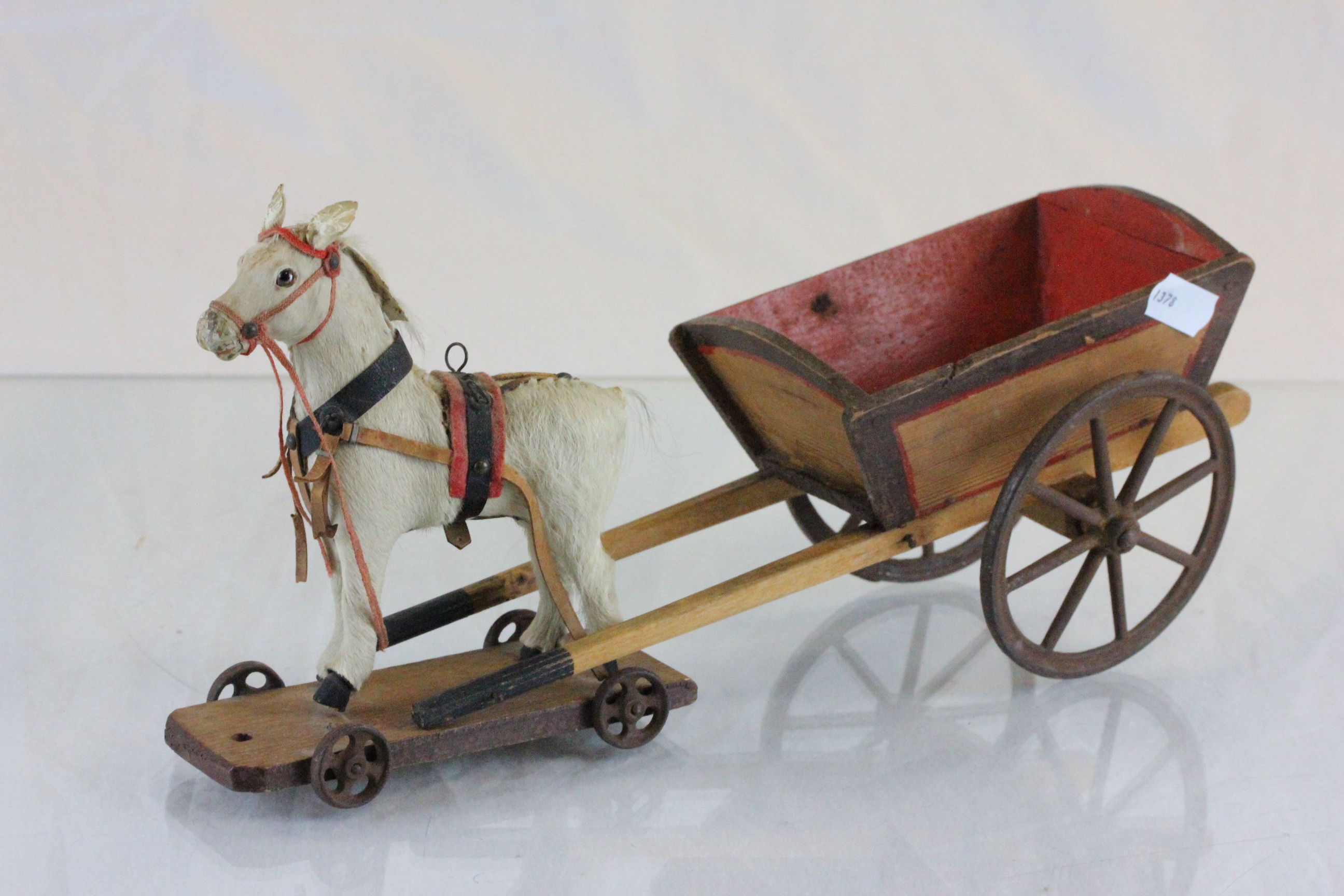 Vintage toy horse with cart