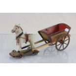Vintage toy horse with cart