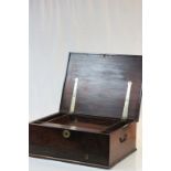 A 19th Century solid rosewood deed box with fitted interior and brass fittings
