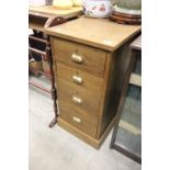 A late Victorian oak four drawer chest of small proportions